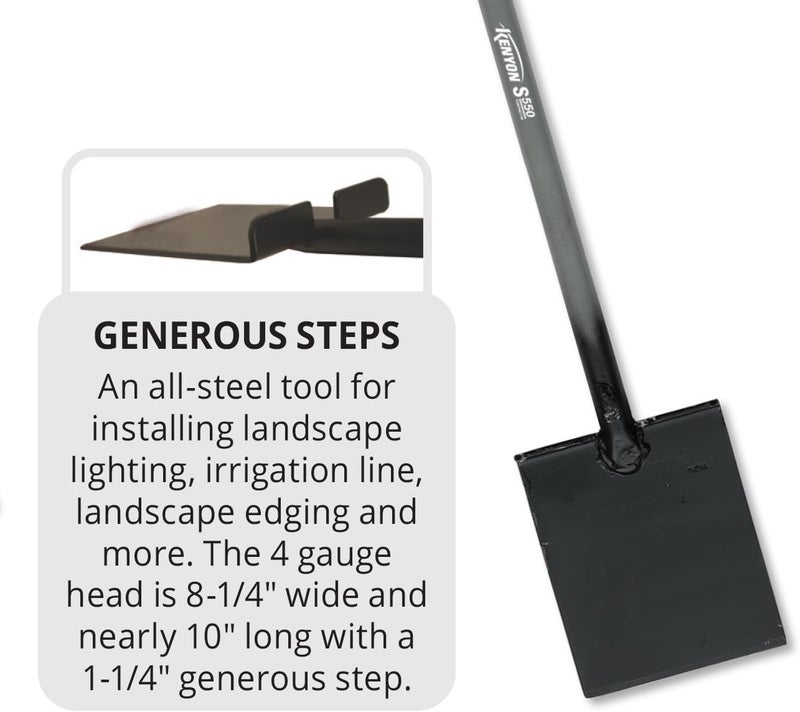 Kenyon S550 Irrigation All-Steel Landscape Lighting Trencher/Edger, 45" Steel "T" Handle - Image 2